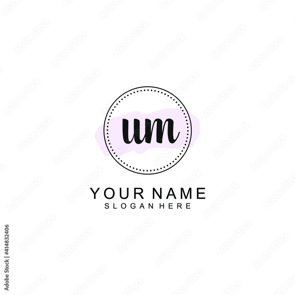 UM Initial handwriting logo template vector UM Initial handwriting logo template vector