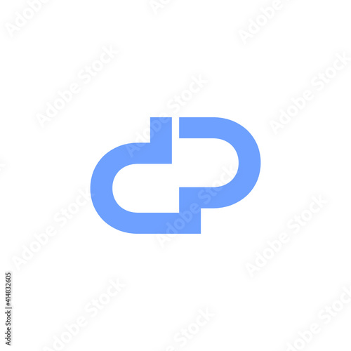 logo D and P vector syimbol image sign simple blue 