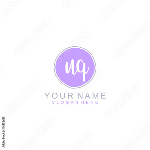 UQ Initial handwriting logo template vector