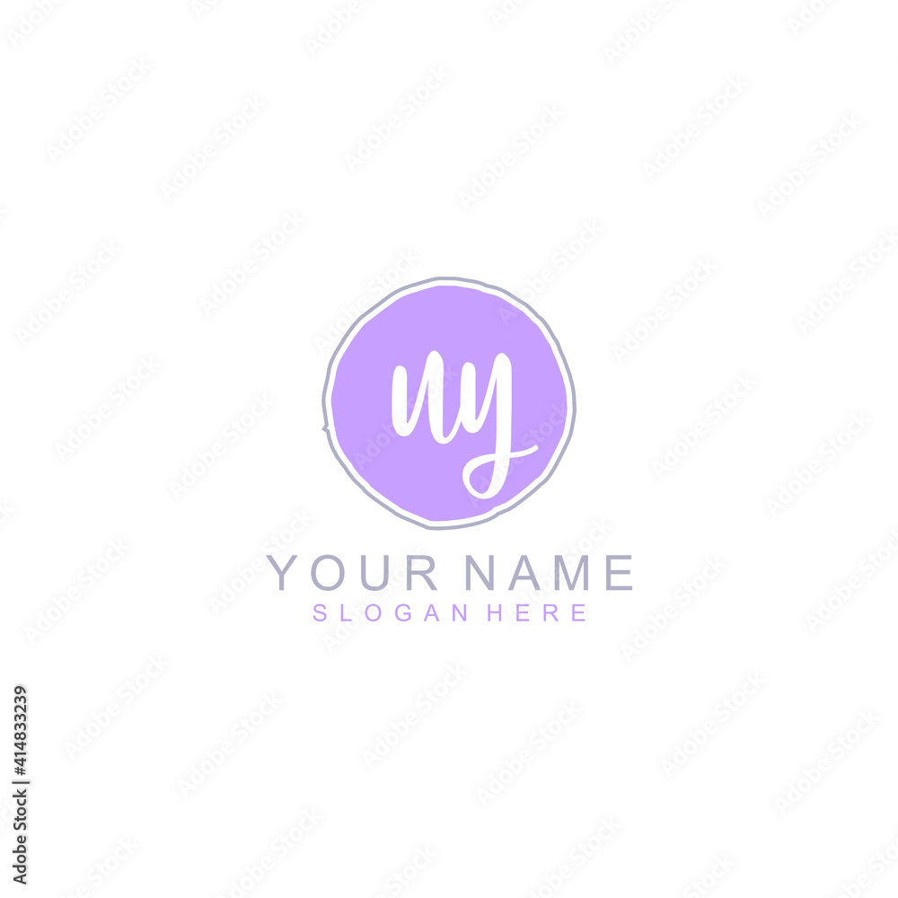 UY Initial handwriting logo template vector UY Initial handwriting logo template vector