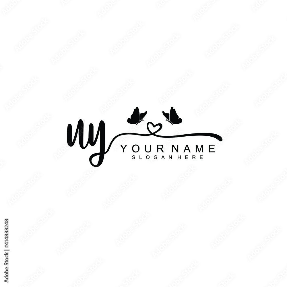 UY Initial handwriting logo template vector UY Initial handwriting logo template vector
