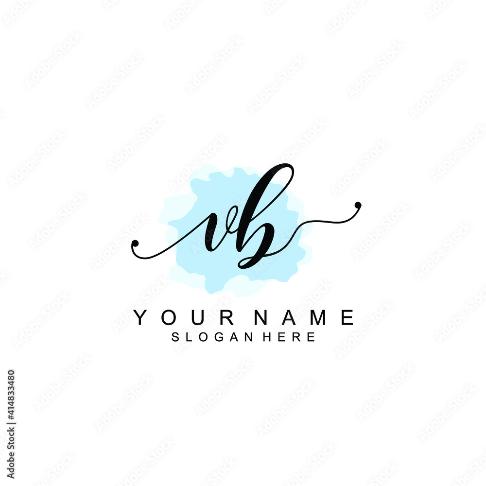 VB Initial handwriting logo template vector VB Initial handwriting logo template vector
