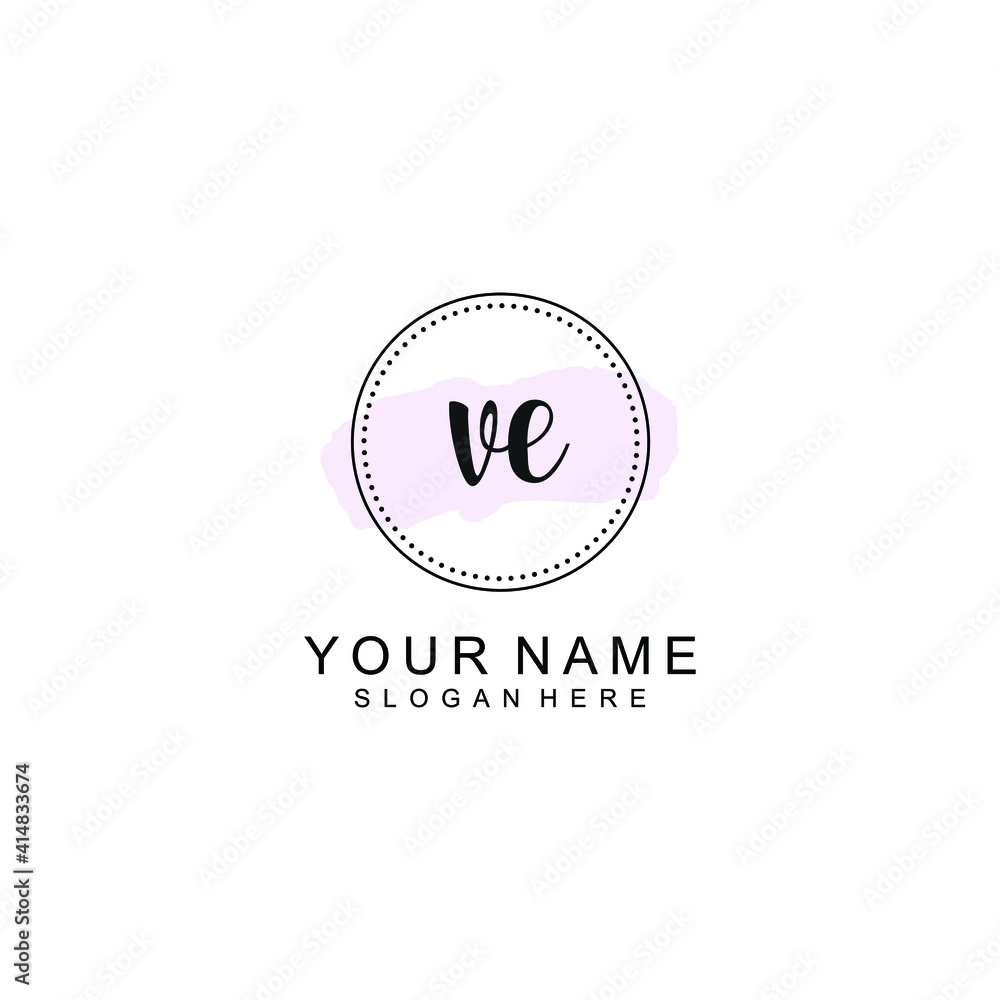 VE Initial handwriting logo template vector VE Initial handwriting logo template vector