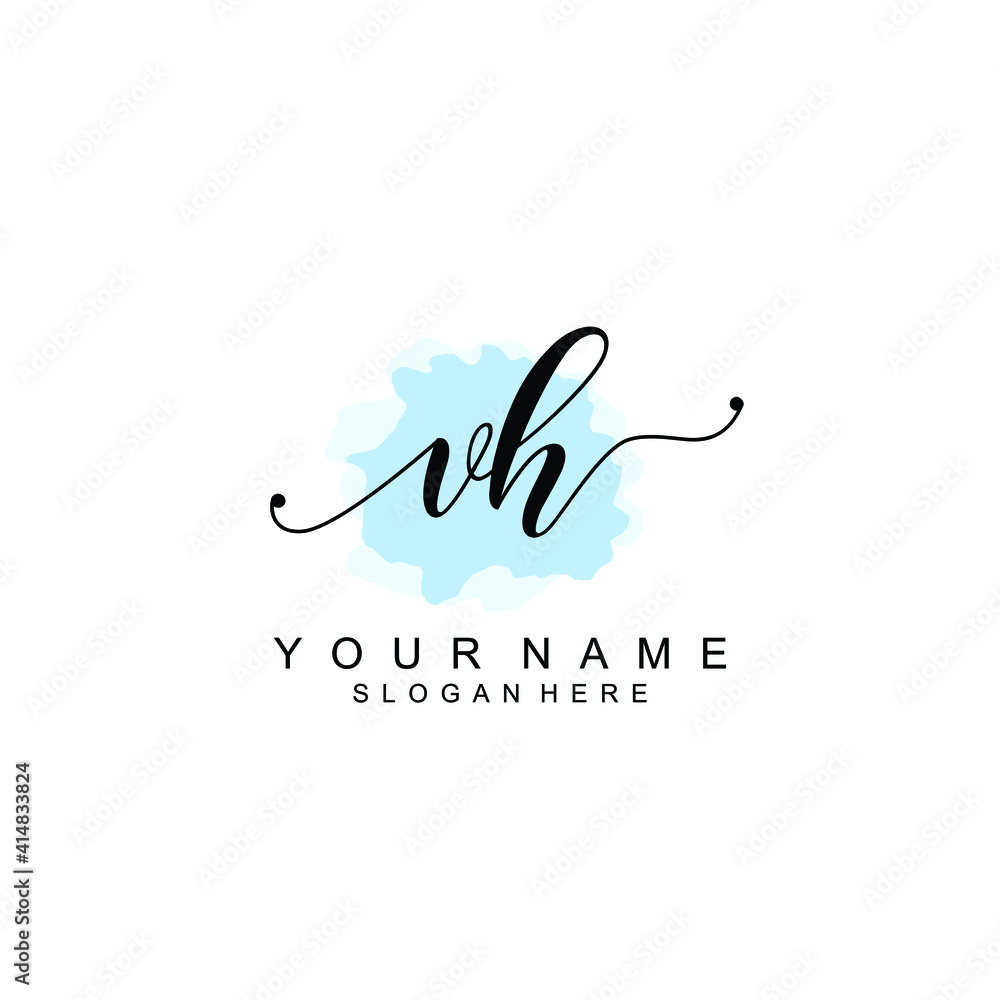 VH Initial handwriting logo template vector VH Initial handwriting logo template vector
