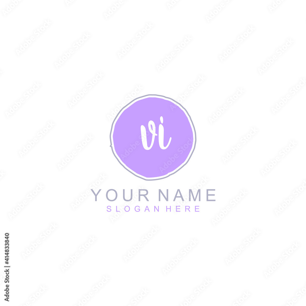 VI Initial handwriting logo template vector VI Initial handwriting logo template vector