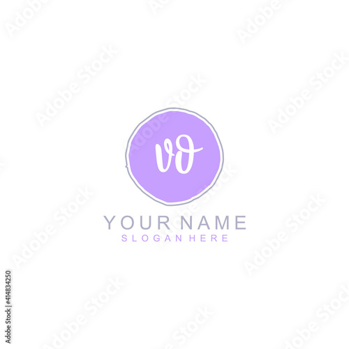 VO Initial handwriting logo template vector