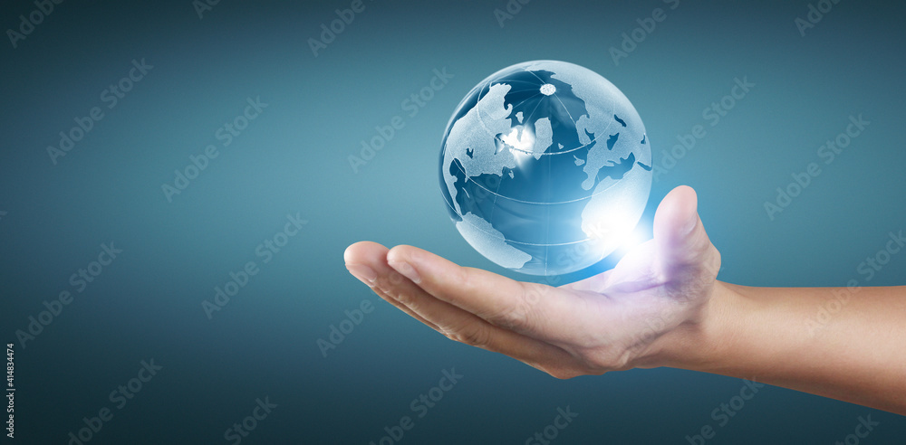 Globe in hand, Earth energy saving concept, image furnished by NASA Globe in hand, Earth energy saving concept, image furnished by NASA