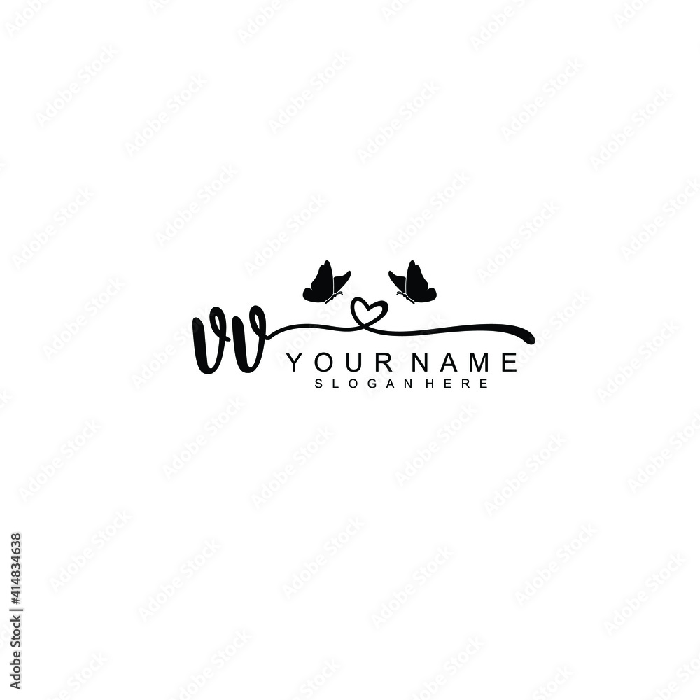 VV Initial handwriting logo template vector VV Initial handwriting logo template vector