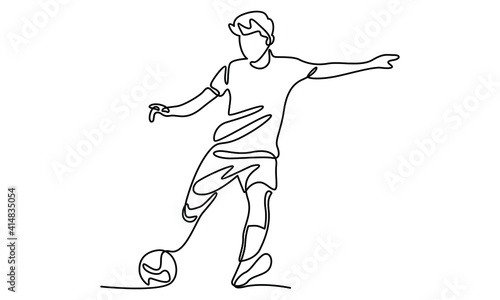 Continue line of soccer player