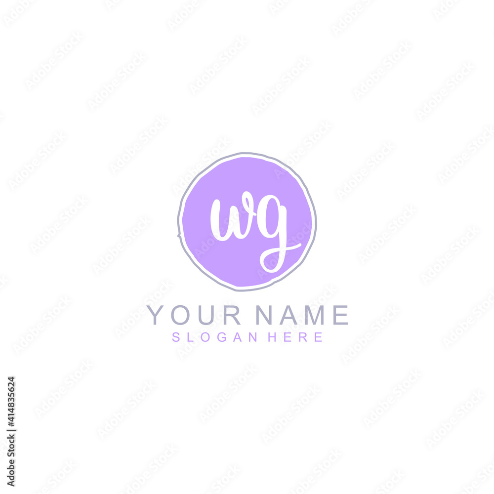 WG Initial handwriting logo template vector WG Initial handwriting logo template vector