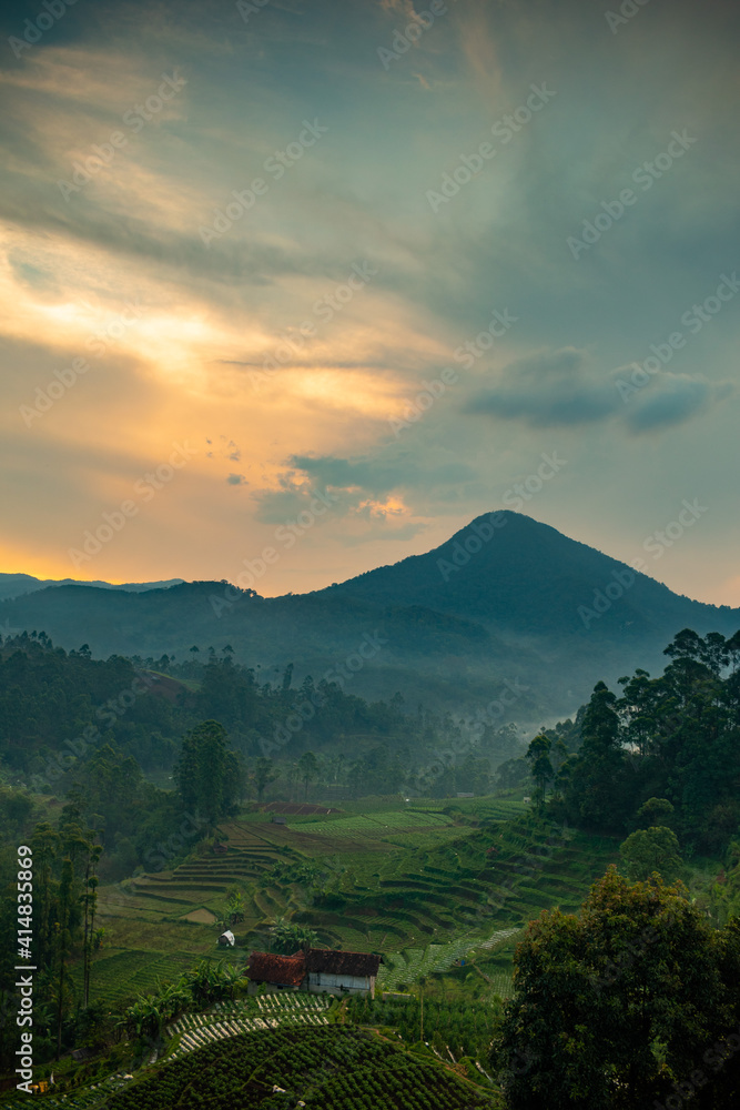 sunset over the mountains