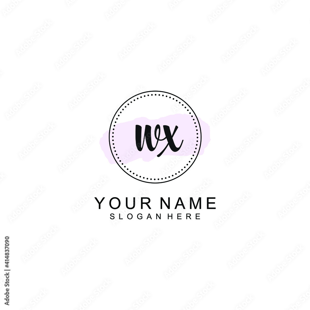 WX Initial handwriting logo template vector
