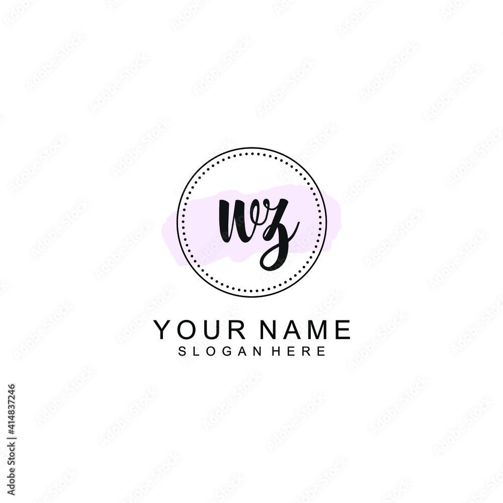WZ Initial handwriting logo template vector WZ Initial handwriting logo template vector