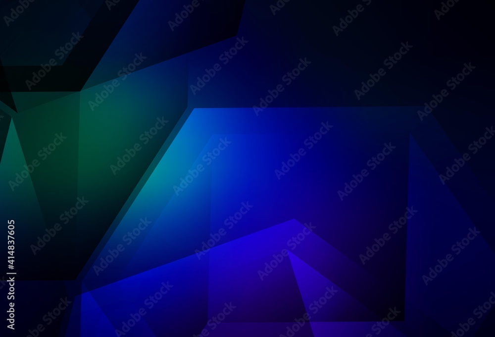 Obraz premium Dark Blue, Green vector polygon abstract layout.