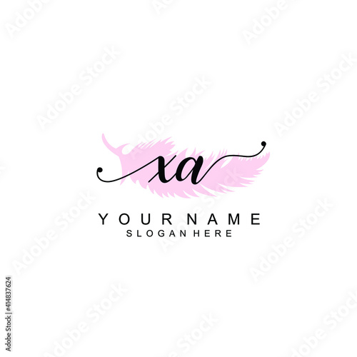 XA Initial handwriting logo template vector