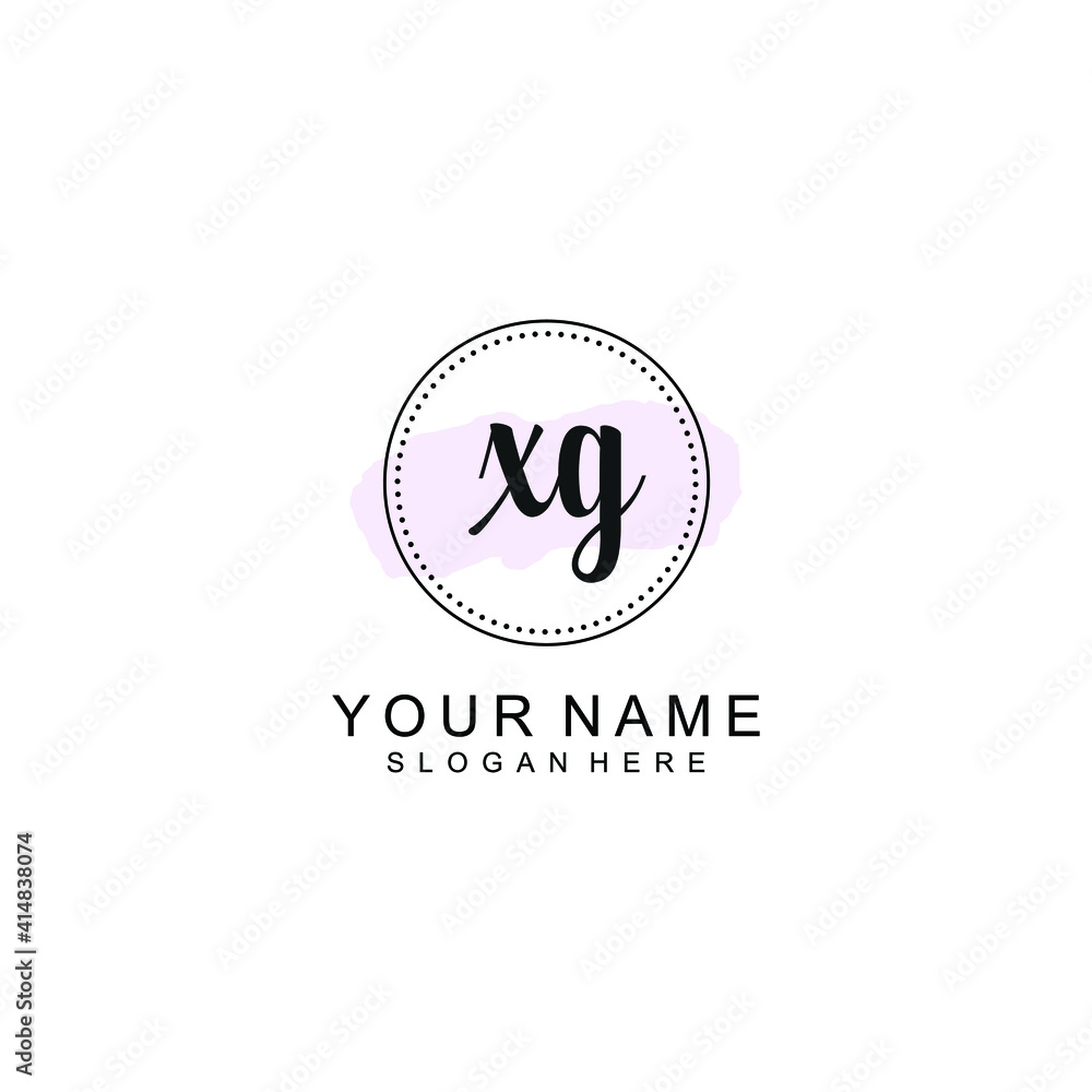 XG Initial handwriting logo template vector