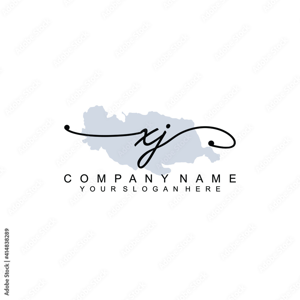 XJ Initial handwriting logo template vector XJ Initial handwriting logo template vector