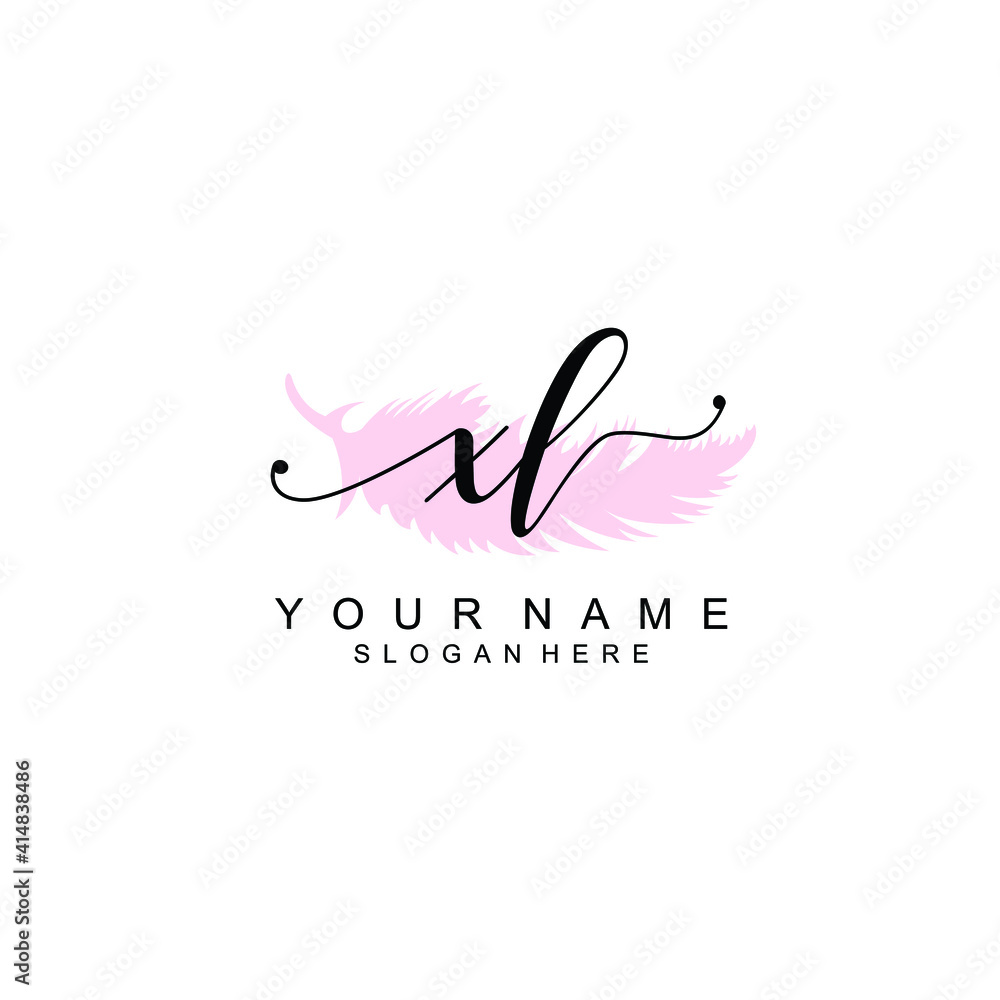 XL Initial handwriting logo template vector XL Initial handwriting logo template vector