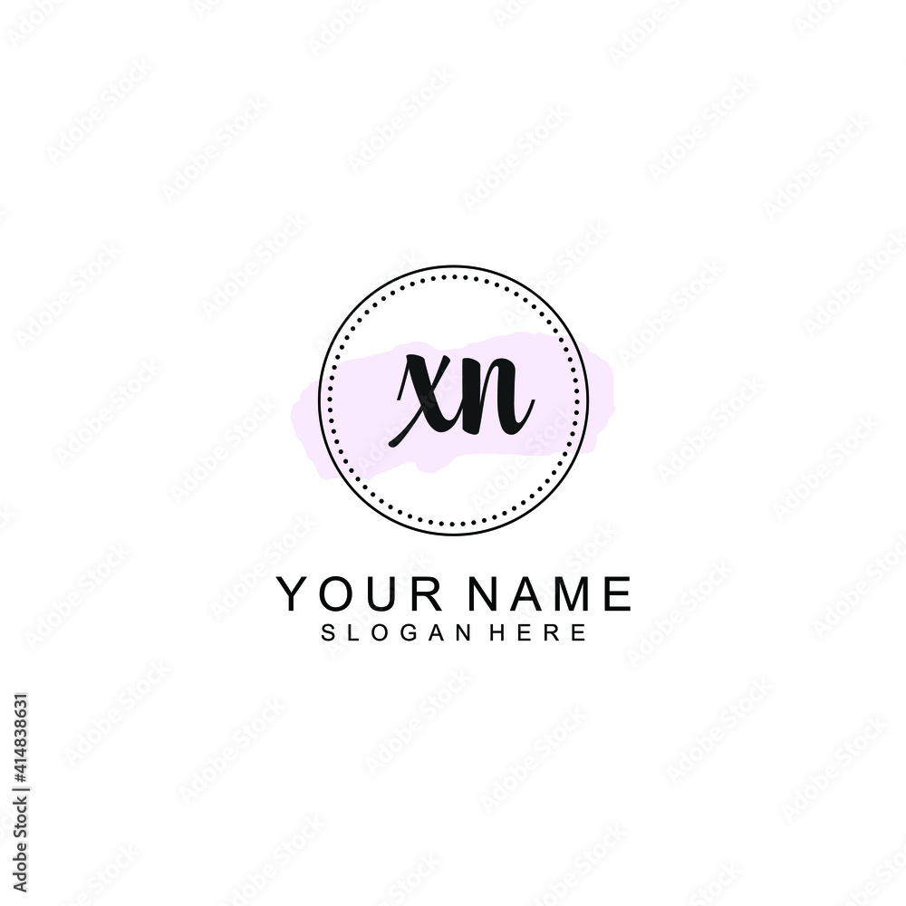 XN Initial handwriting logo template vector XN Initial handwriting logo template vector