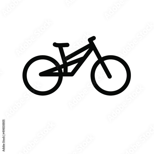 mountain bike simple bicycle line black logo vector icon illustration flat design isolated background