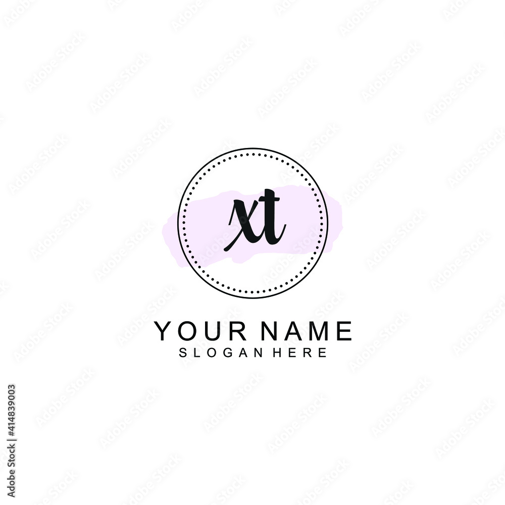 XT Initial handwriting logo template vector XT Initial handwriting logo template vector