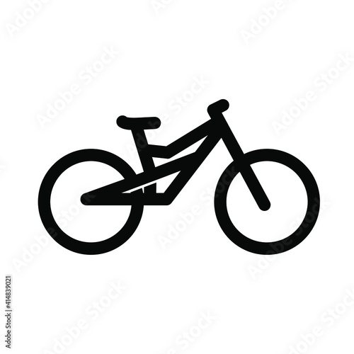 mountain bike simple bicycle line black logo vector icon illustration flat design isolated background