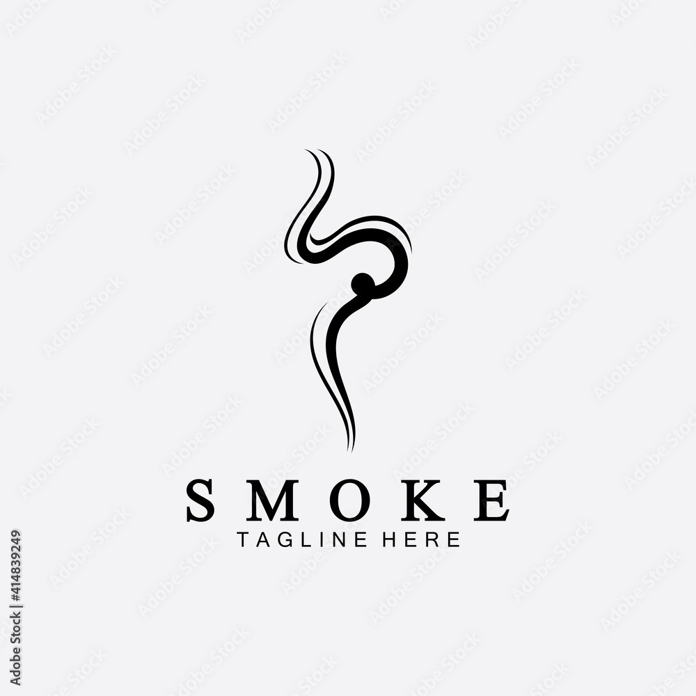 Fototapeta premium Smoke steam icon logo illustration isolated on white background,Aroma vaporize icons. Smells vector line icon, hot aroma, stink or cooking steam symbols, smelling or vapor