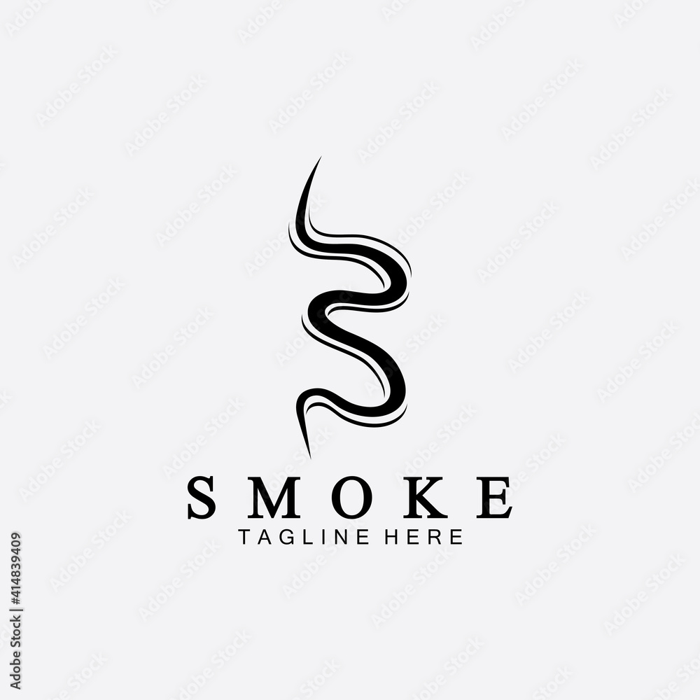 Obraz premium Smoke steam icon logo illustration isolated on white background,Aroma vaporize icons. Smells vector line icon, hot aroma, stink or cooking steam symbols, smelling or vapor
