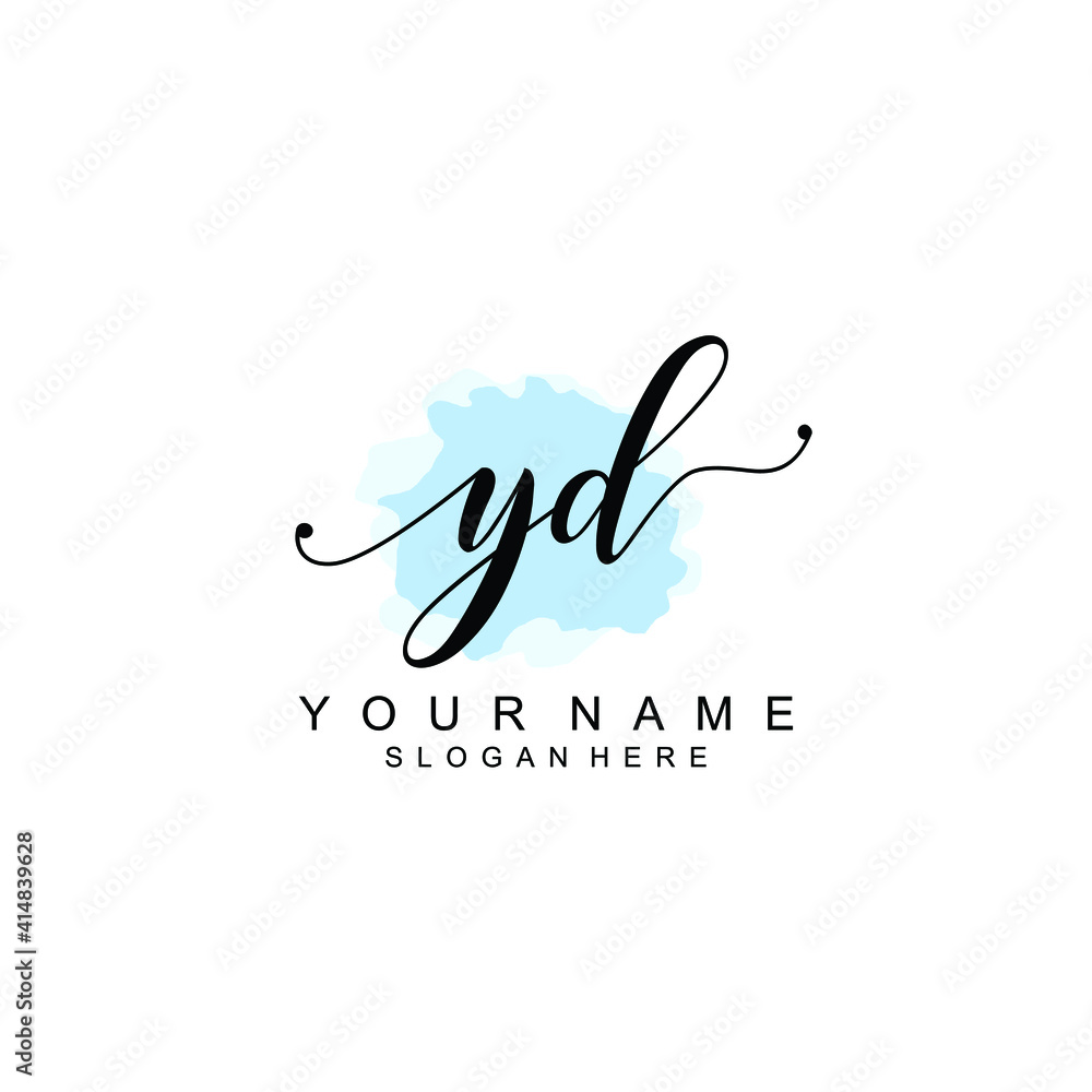 YD Initial handwriting logo template vector YD Initial handwriting logo template vector
