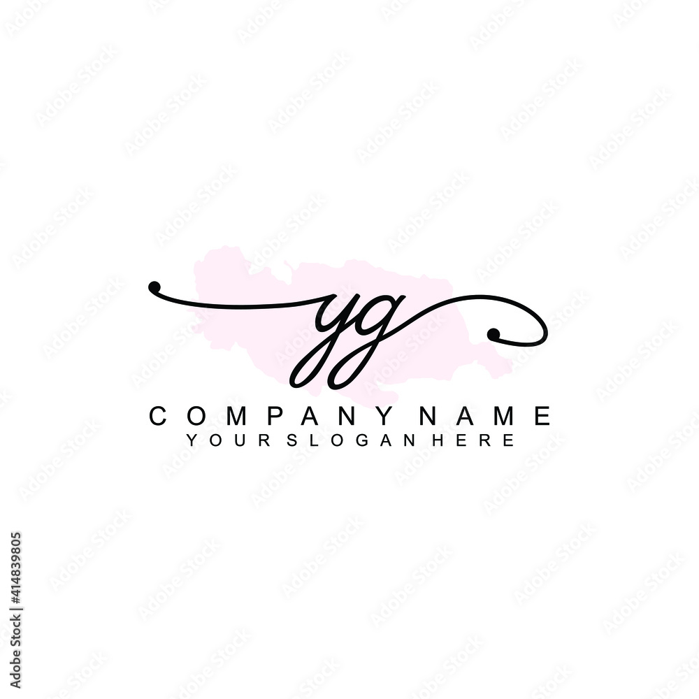 YG Initial handwriting logo template vector YG Initial handwriting logo template vector