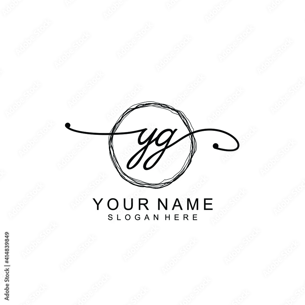 YG Initial handwriting logo template vector YG Initial handwriting logo template vector