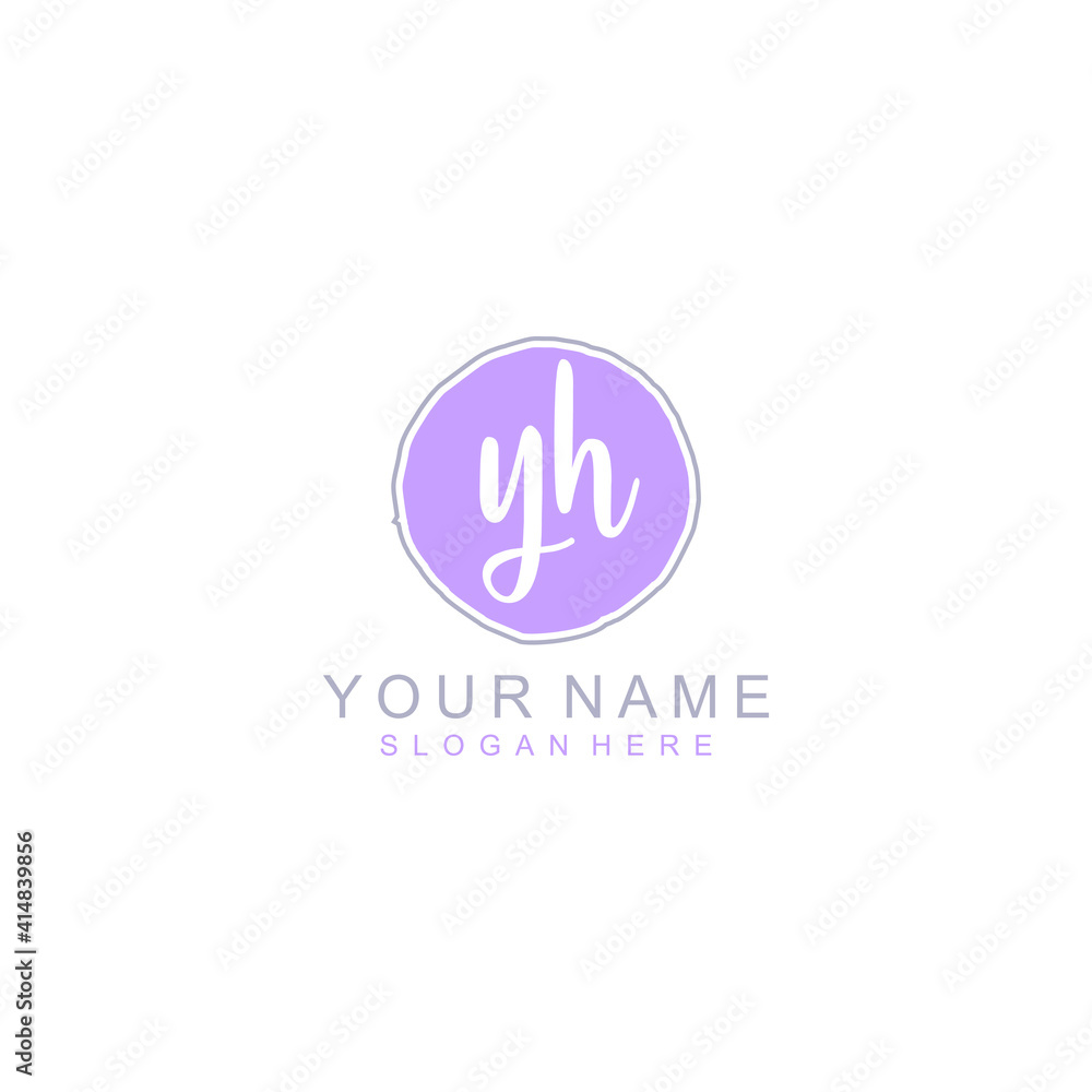 YH Initial handwriting logo template vector YH Initial handwriting logo template vector