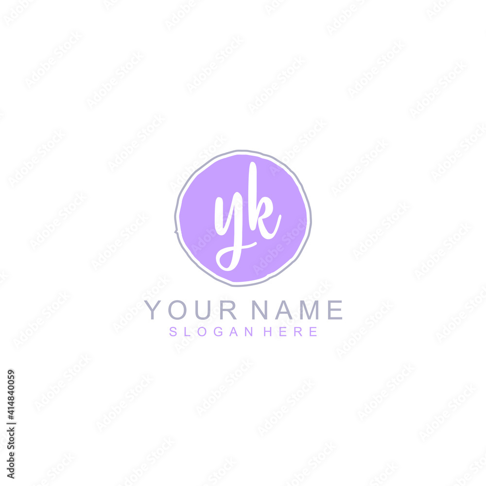 YK Initial handwriting logo template vector YK Initial handwriting logo template vector