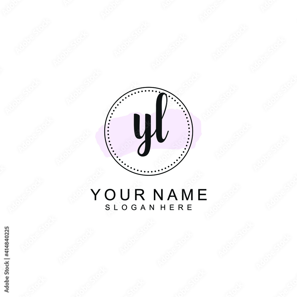 YL Initial handwriting logo template vector YL Initial handwriting logo template vector