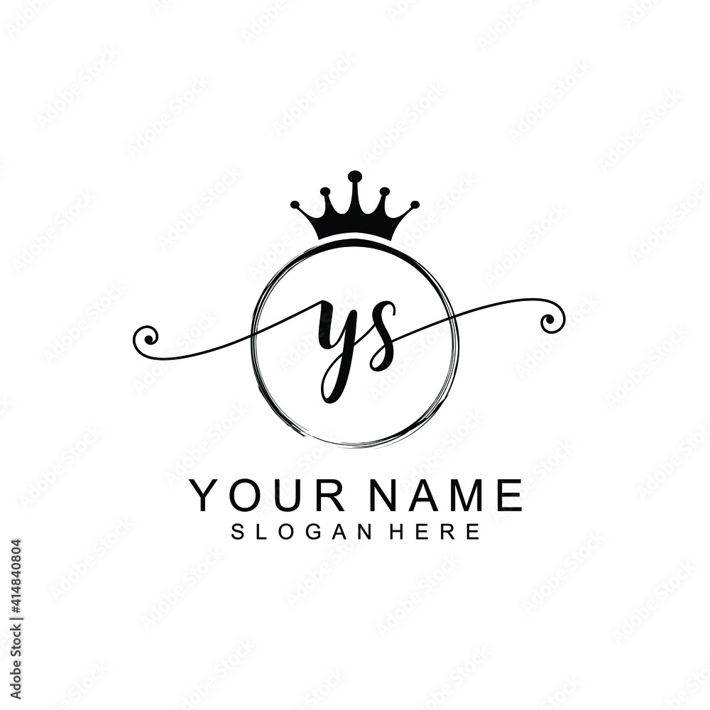 YS Initial handwriting logo template vector YS Initial handwriting logo template vector