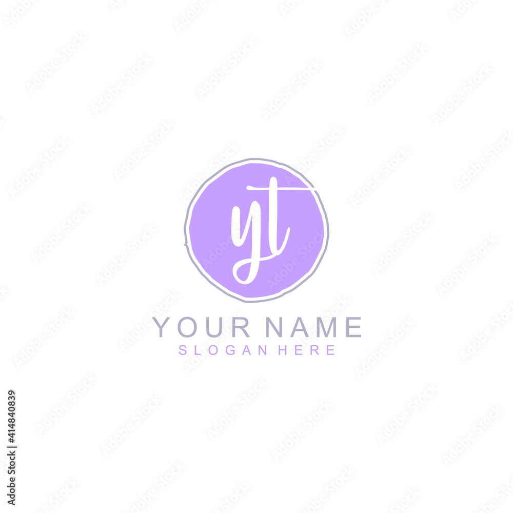 YT Initial handwriting logo template vector YT Initial handwriting logo template vector
