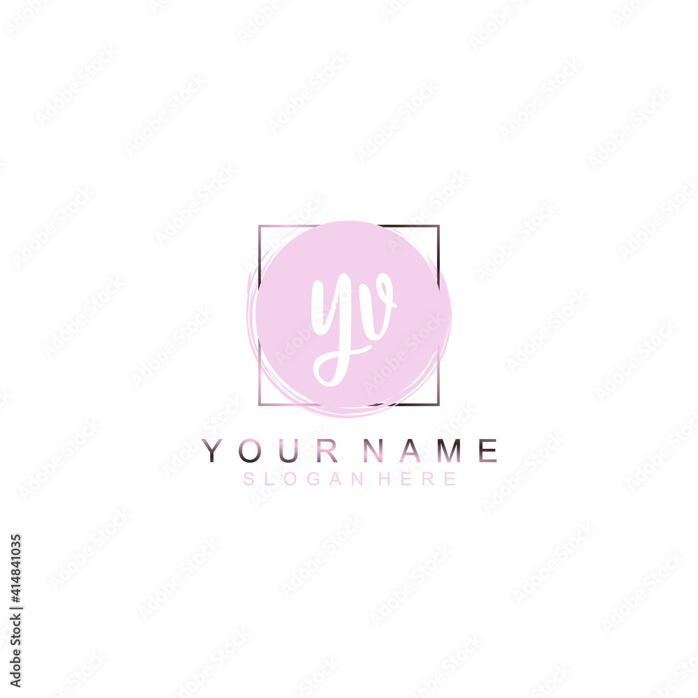 YV Initial handwriting logo template vector YV Initial handwriting logo template vector