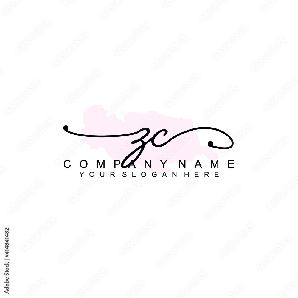 ZC Initial handwriting logo template vector ZC Initial handwriting logo template vector