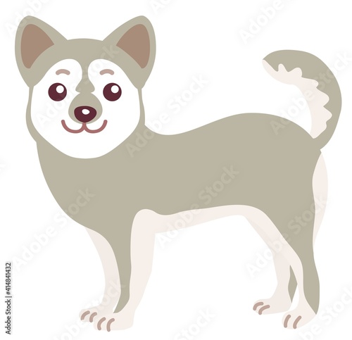 グレーの犬のイラスト
