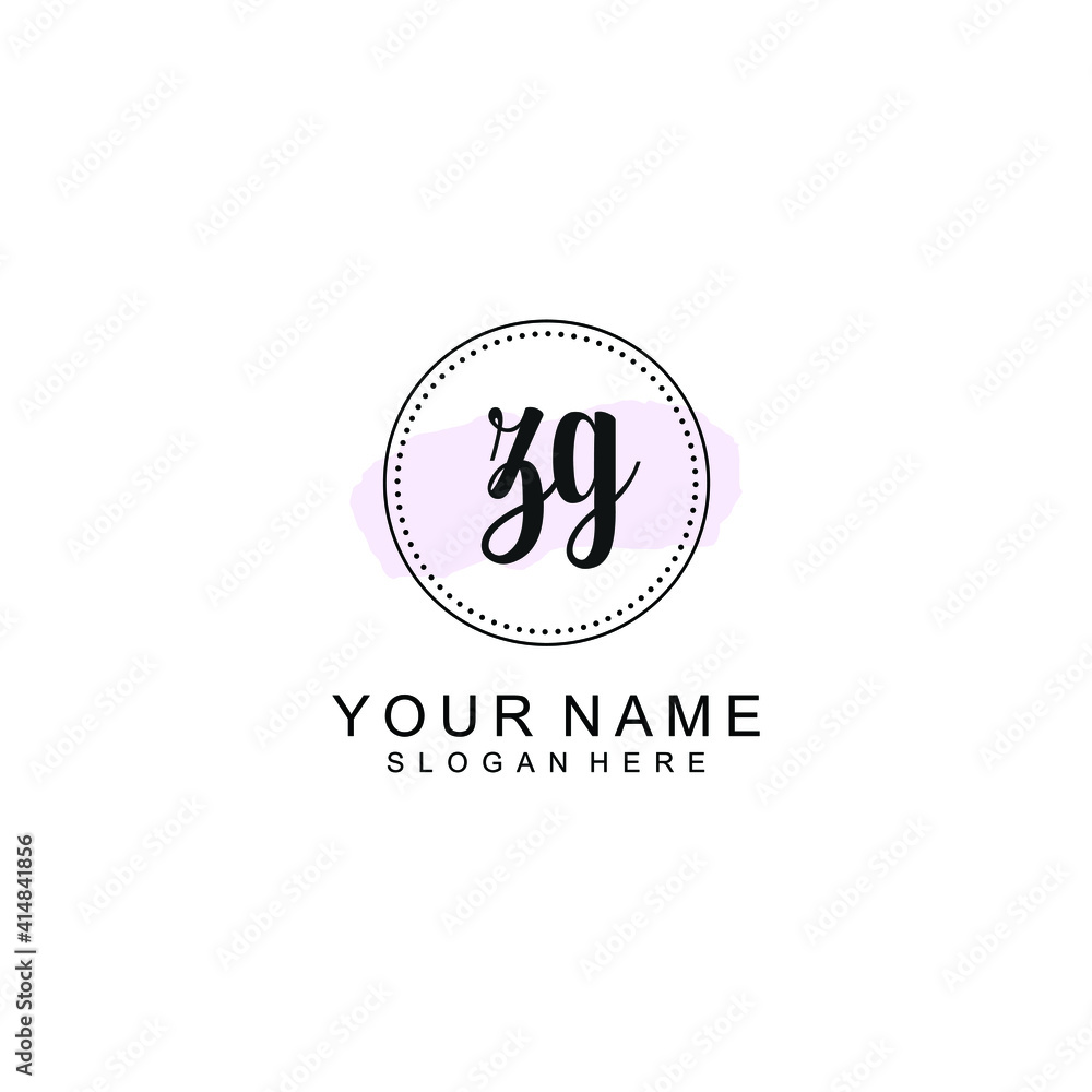 ZG Initial handwriting logo template vector ZG Initial handwriting logo template vector
