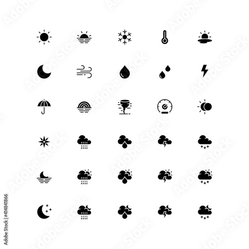 weather icon set in solid style © Gaaz Design