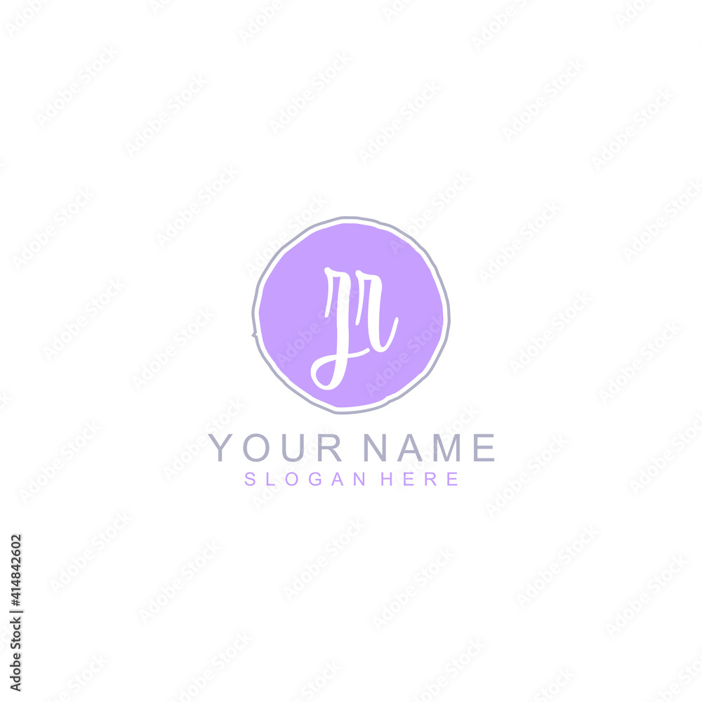 ZR Initial handwriting logo template vector ZR Initial handwriting logo template vector