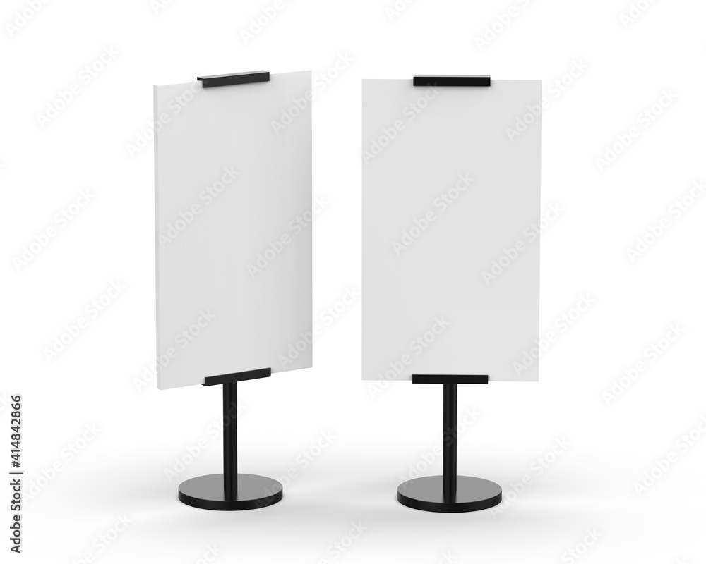 Outdoor advertising POS POI stand banner Or light-box, mock up template on isolated white background, 3d illustration Outdoor advertising POS POI stand banner Or light-box, mock up template on isolated white background, 3d illustration