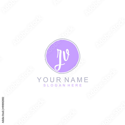 ZV Initial handwriting logo template vector