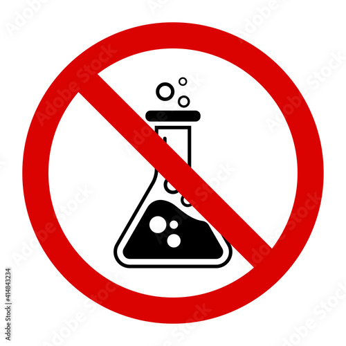 Warning no chemical sign and symbol graphic design vector illustration