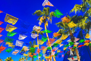 Colorful Mexican Christmas Paper Decorations San Jose del Cabo Mexico