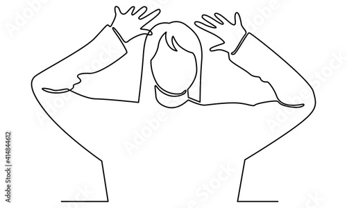 Continue line of woman waving hand