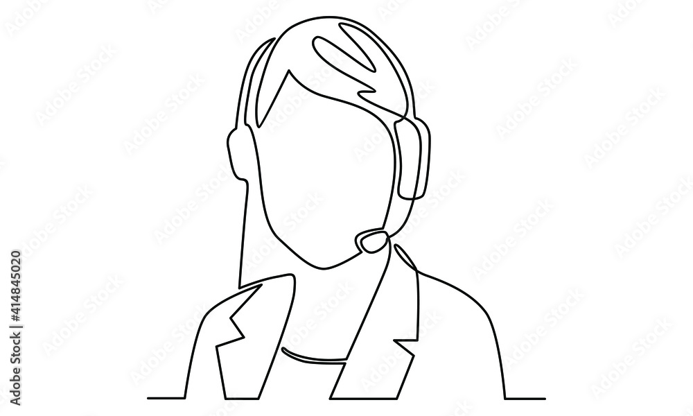 Continue line of woman customer service operator support Continue line of woman customer service operator support