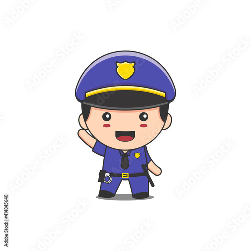 cute police man vector illustration