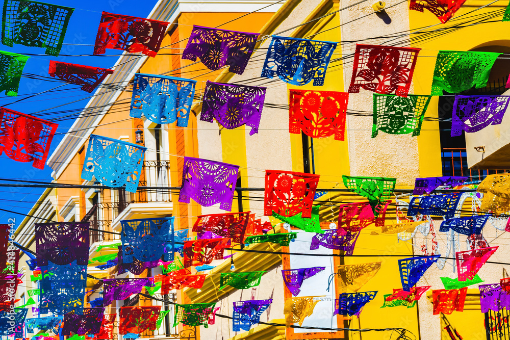 Colorful Mexican Christmas Paper Decorations San Jose del Cabo Mexico